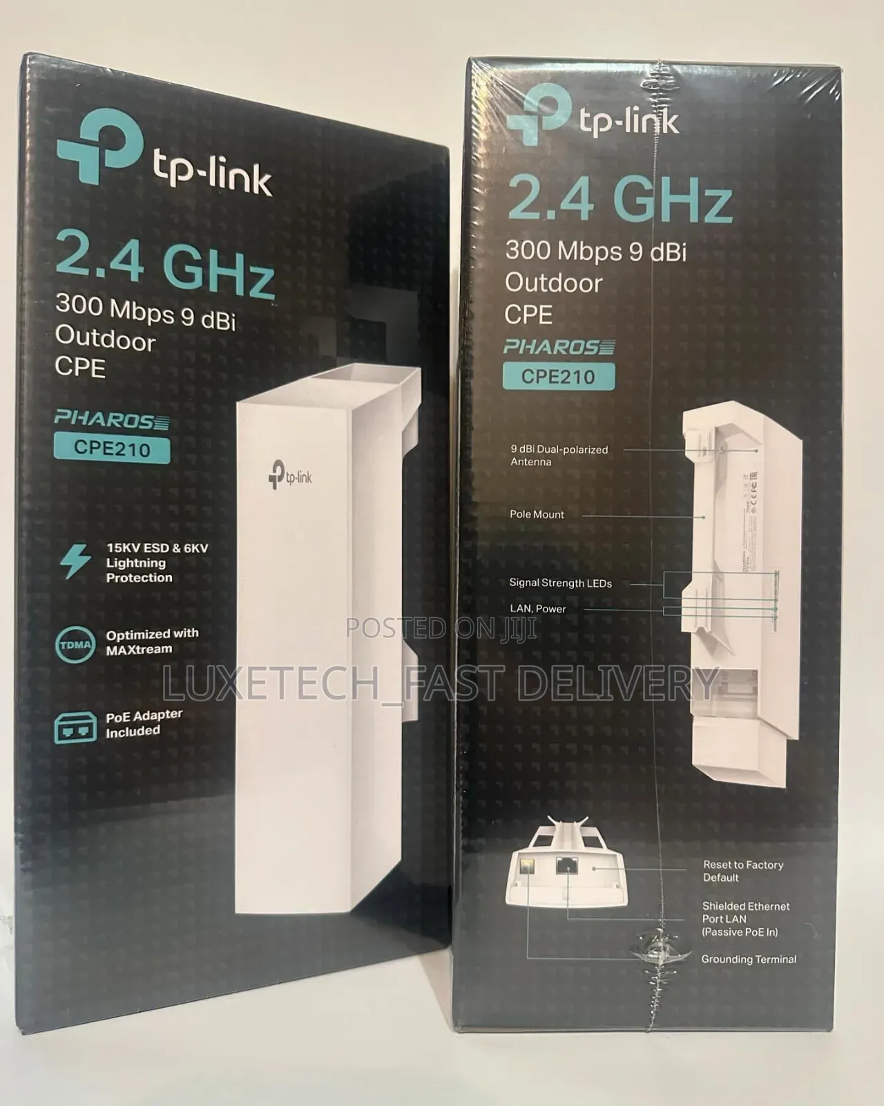 TP-Link CPE210 2.4GHz 300Mbps Outdoor CPE – Long Range Wireless Bridge