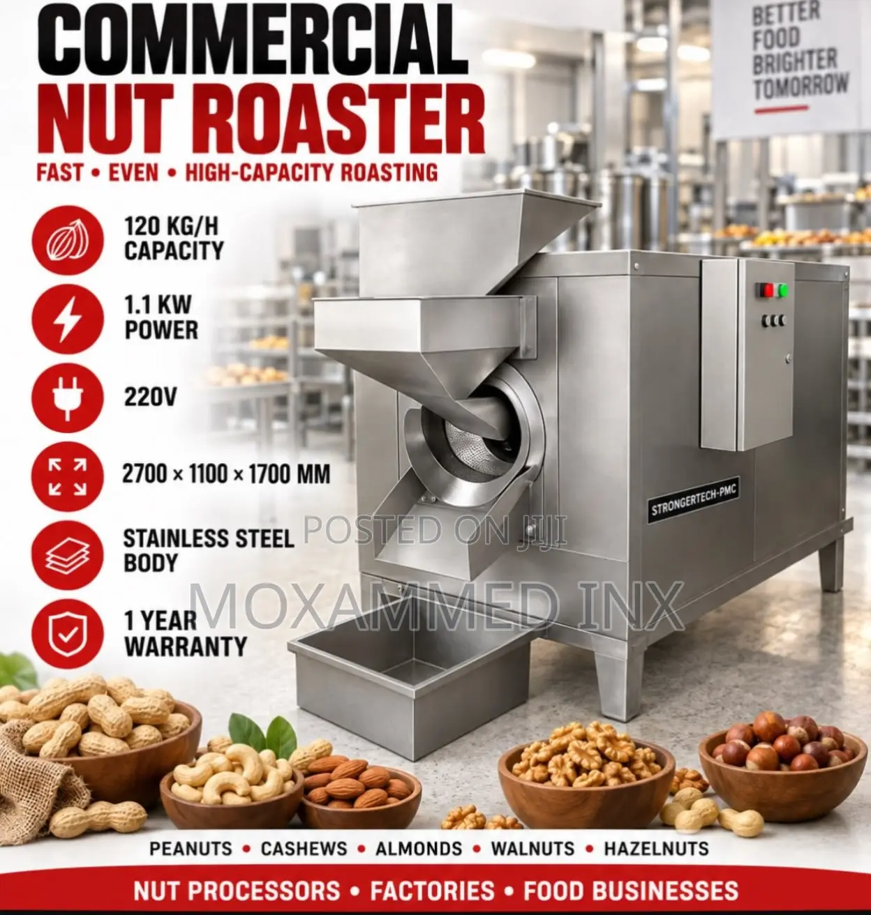 Commercial Stainless Steel Nut Roaster Machine by Strongertech-