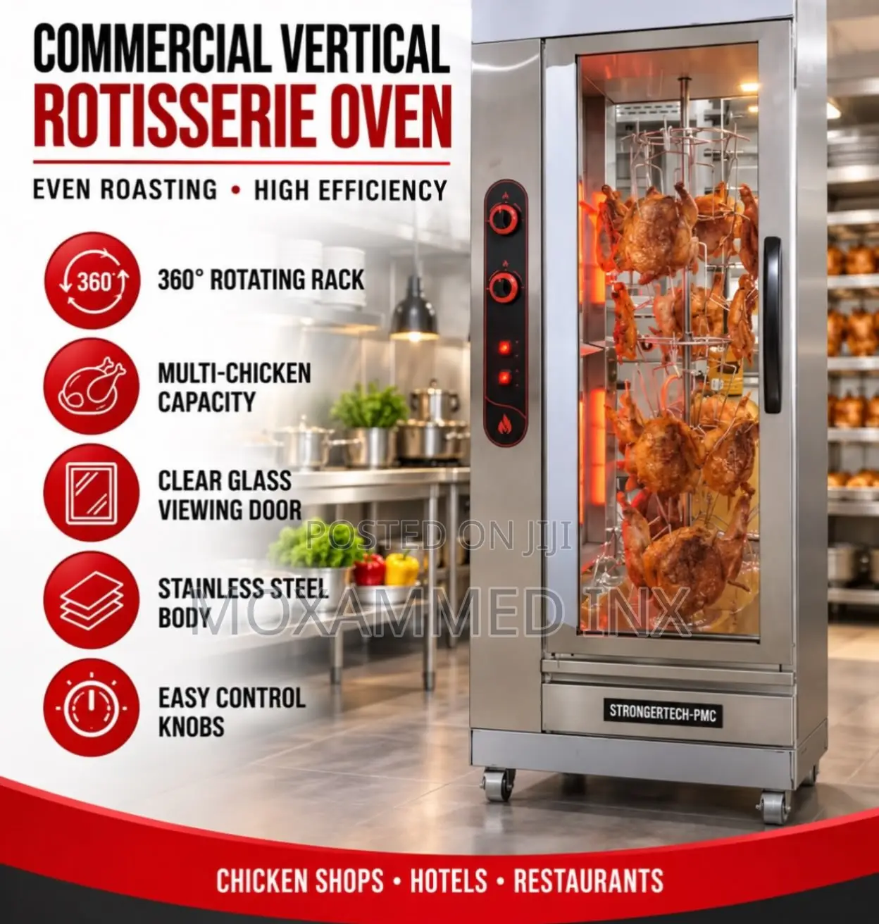 Commercial Vertical Rotisserie ovenKey Features & Specification