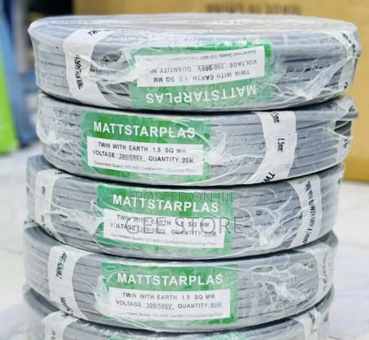 Mattstarplas 1.5mm Twin With Earth