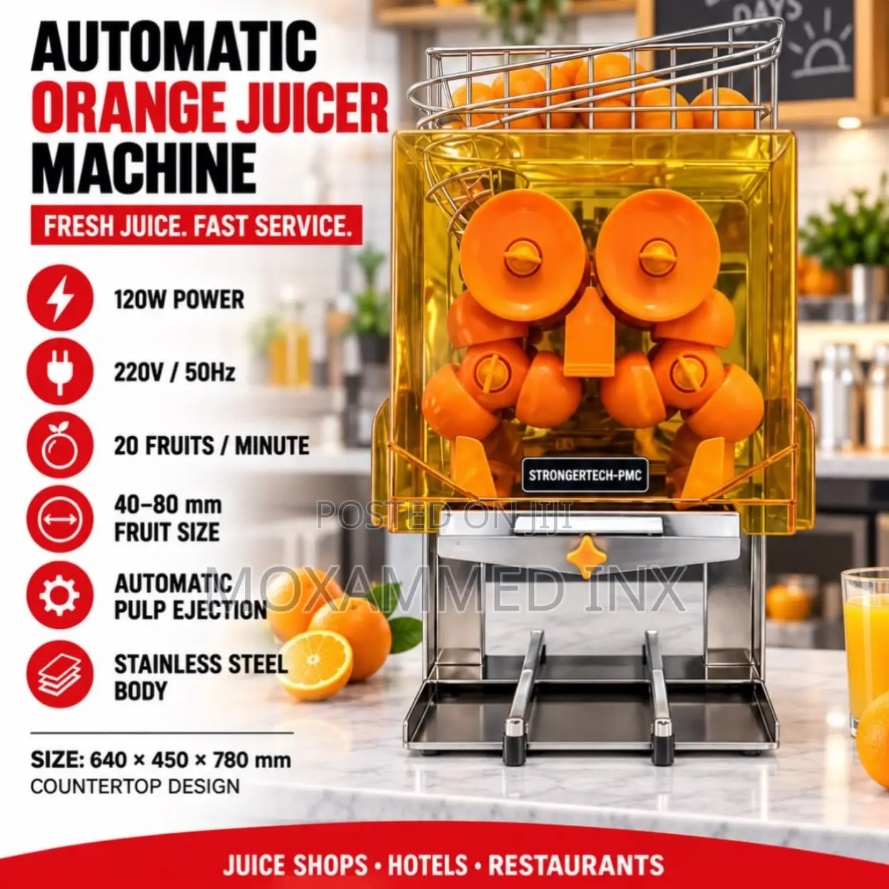 Automatic Commercial Orange Juicer machineKey Specifications
