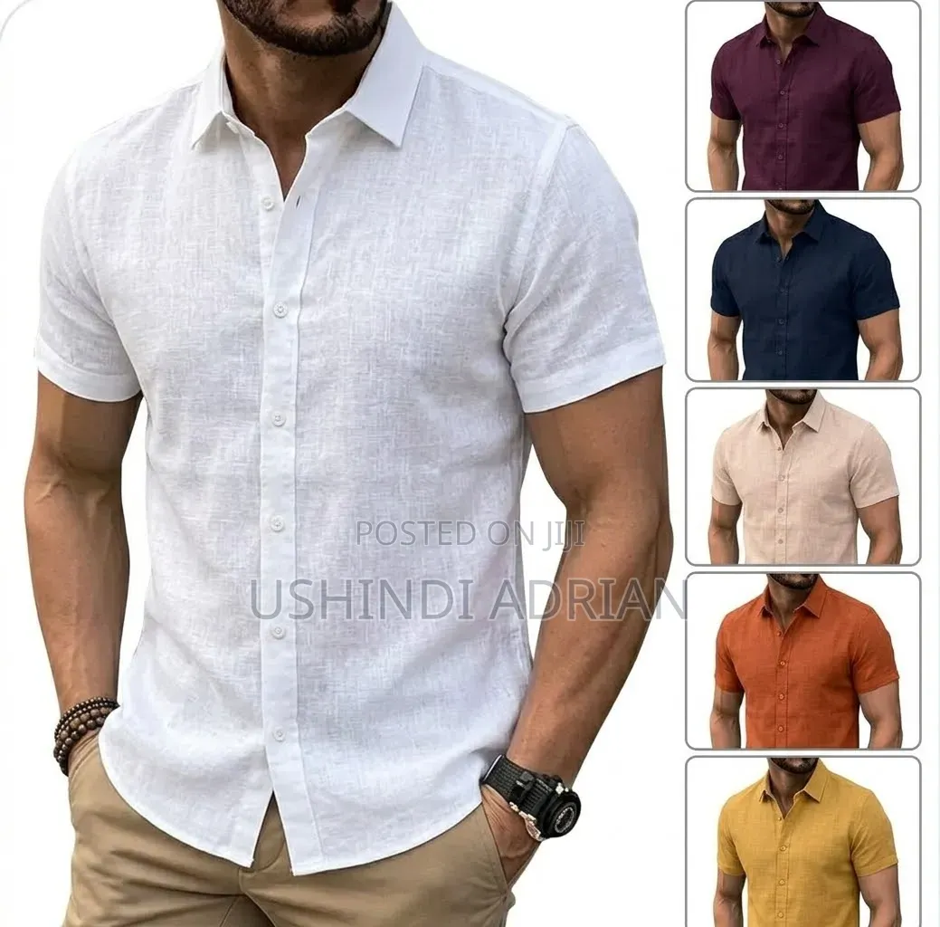 **mashati Ya Linen—mikono Mifupi!**