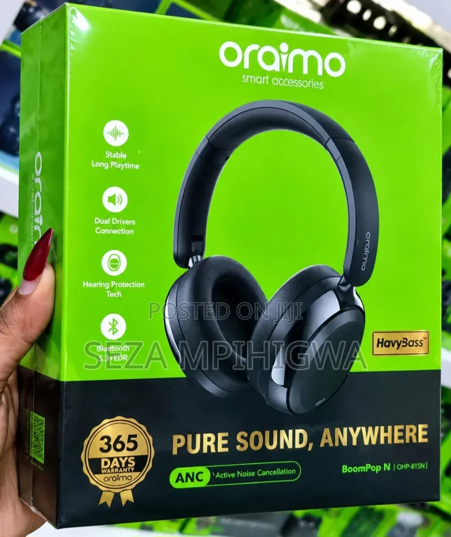 ​Original Oraimo BoomPop N (OHP-815N) ANC Headphones - Brand New
