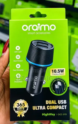 ​Original Oraimo HighWay Dual USB Car Charger (OCC-21D) - Brand New