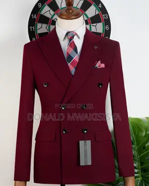 Burgundy Double Breasted Suit - Zoro Brand
