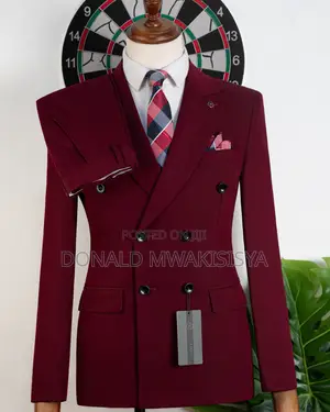 Burgundy Double Breasted Suit - Zoro Brand
