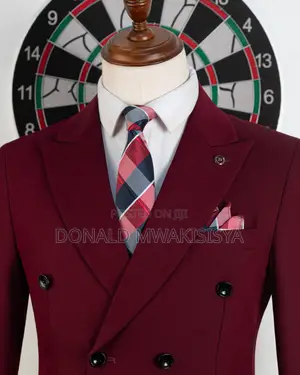 Burgundy Double Breasted Suit - Zoro Brand
