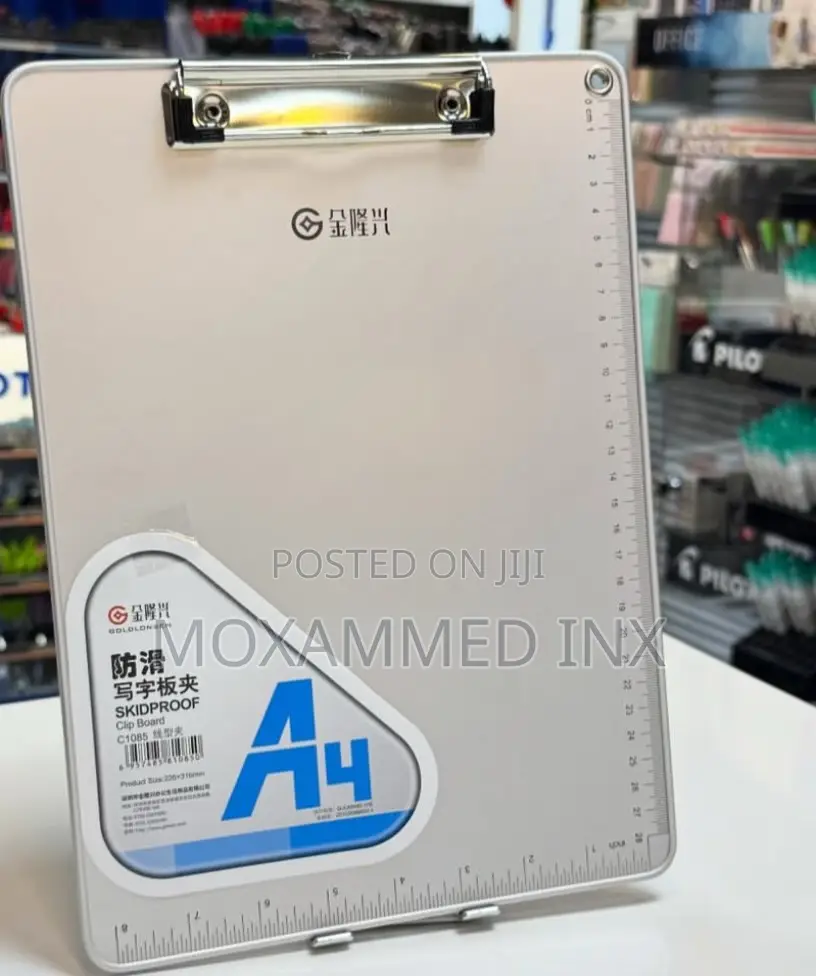 Aluminum Clipboard With Ruler Margins and Anti-Slip Clip
