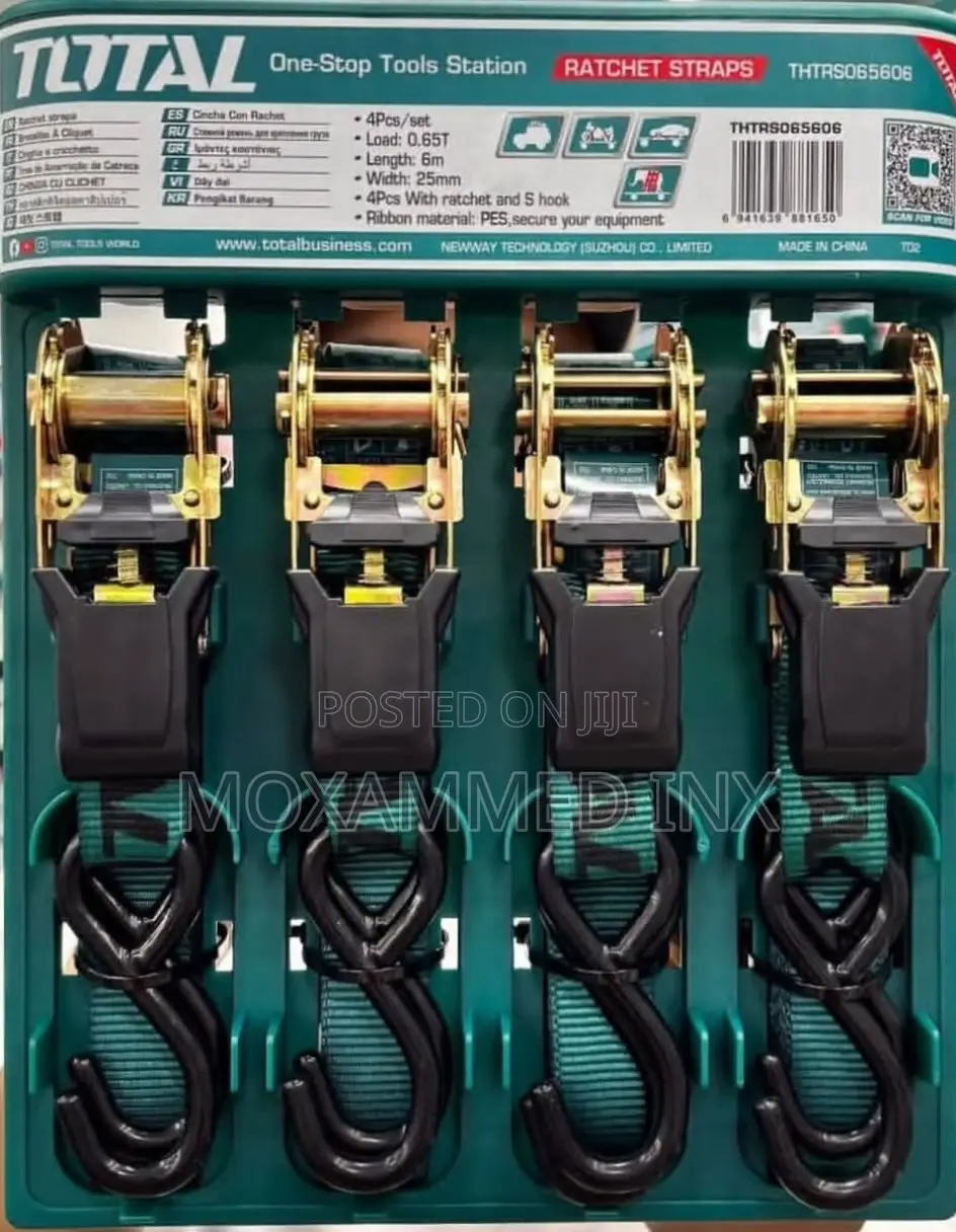 Total Ratchet Straps (Model: THTRS065606),Maximum Load 0.6Tonne