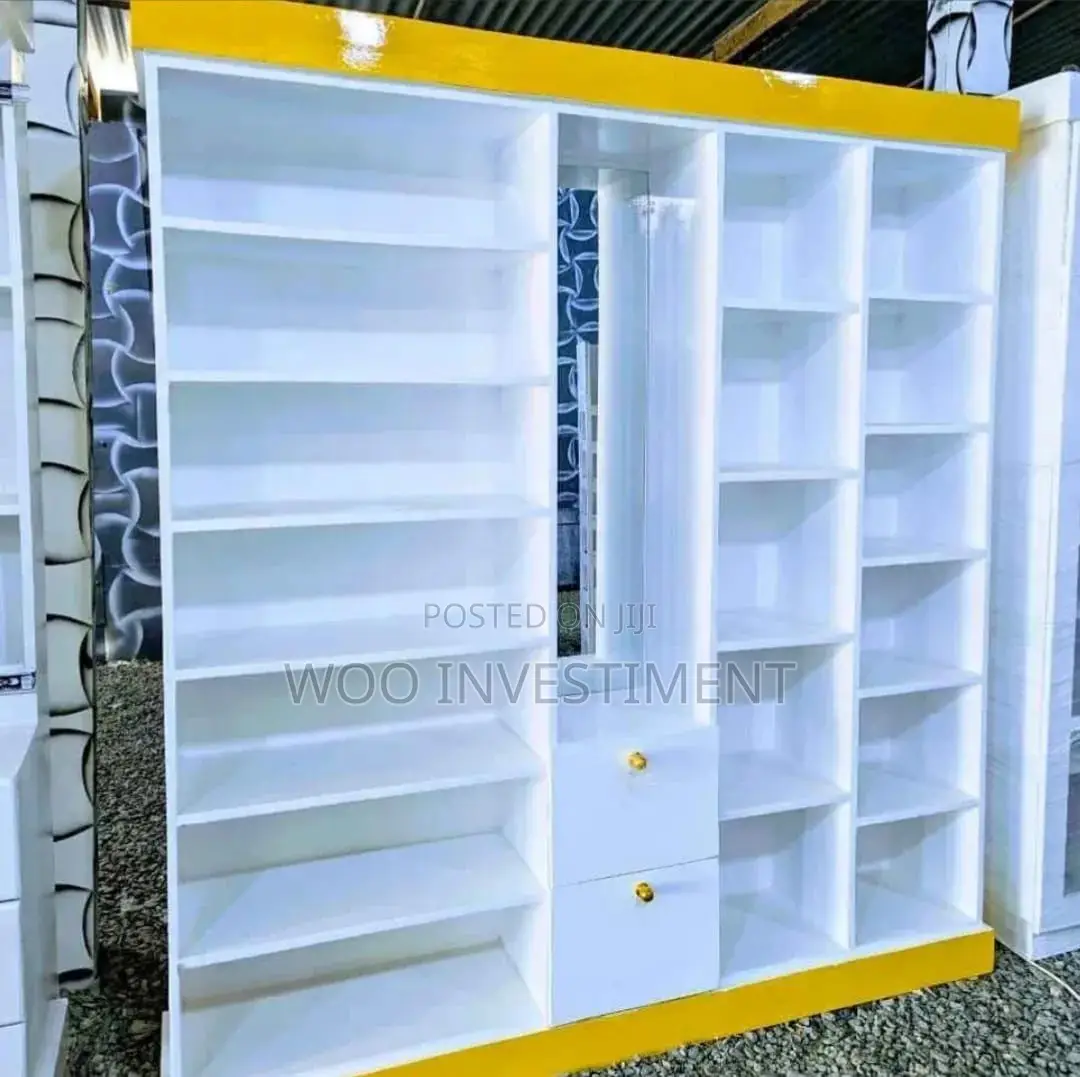 Open Shelf + Cabinet Ya Kisasa — Rangi Black Matte!