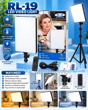 ​rl-19 LED Video Light Set With Stand & Remote Control - Brand New