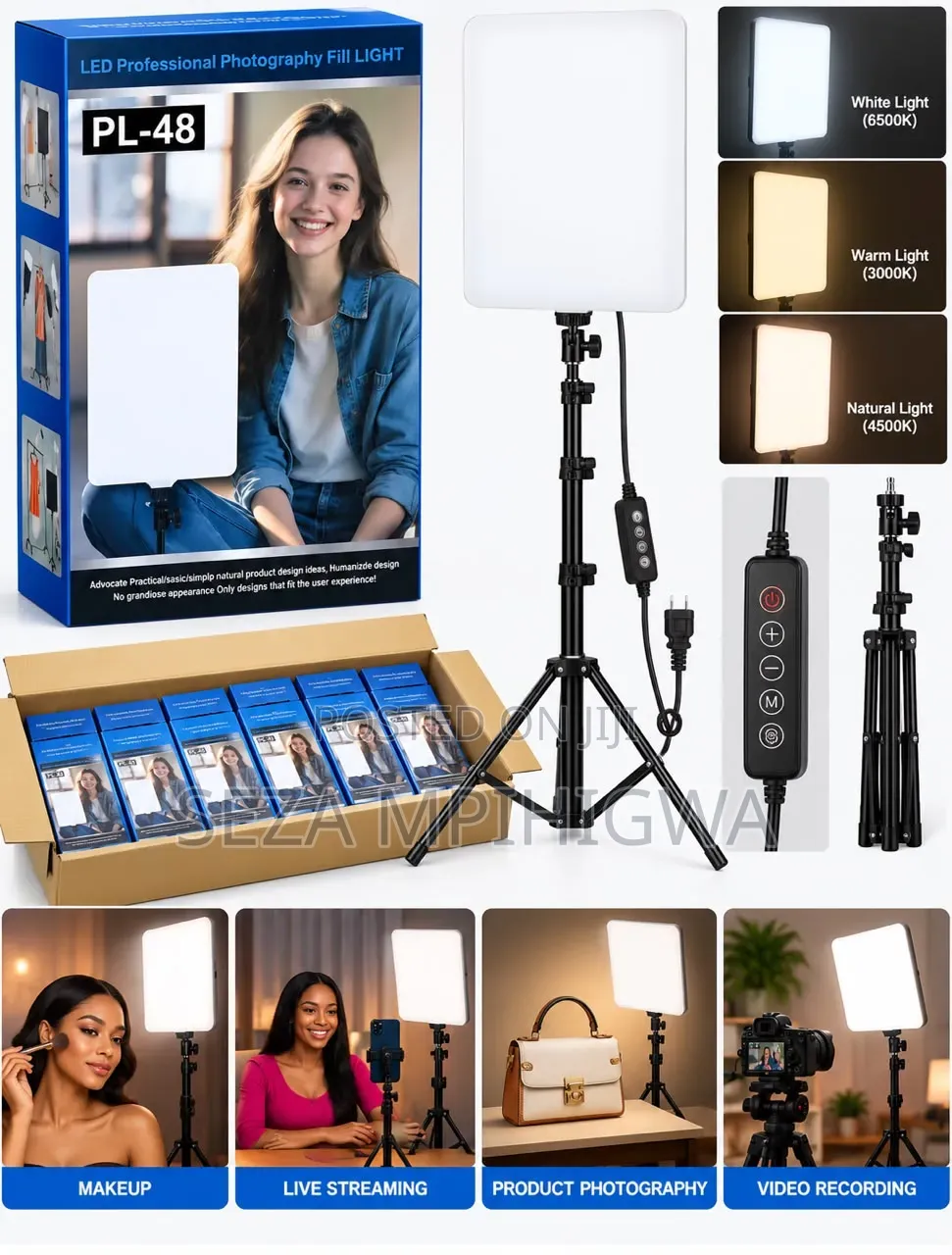 PL-48 LED Professional Photography Fill Light Panel With Stand