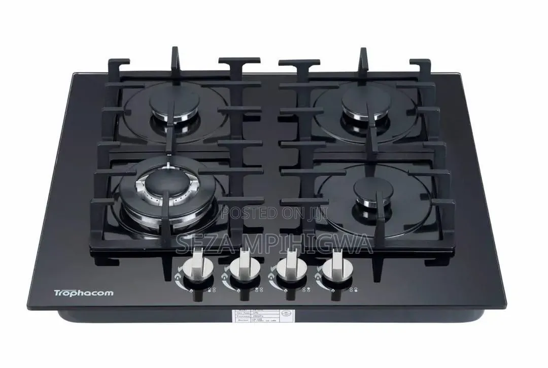 Trophacom Built-in / Tabletop 4 Burner Glass Gas Hob - Brand New