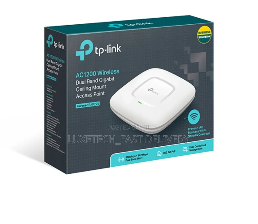 TP-Link Auranet EAP225 AC1200 WiFi Access Point DualBand Ceiling Mount