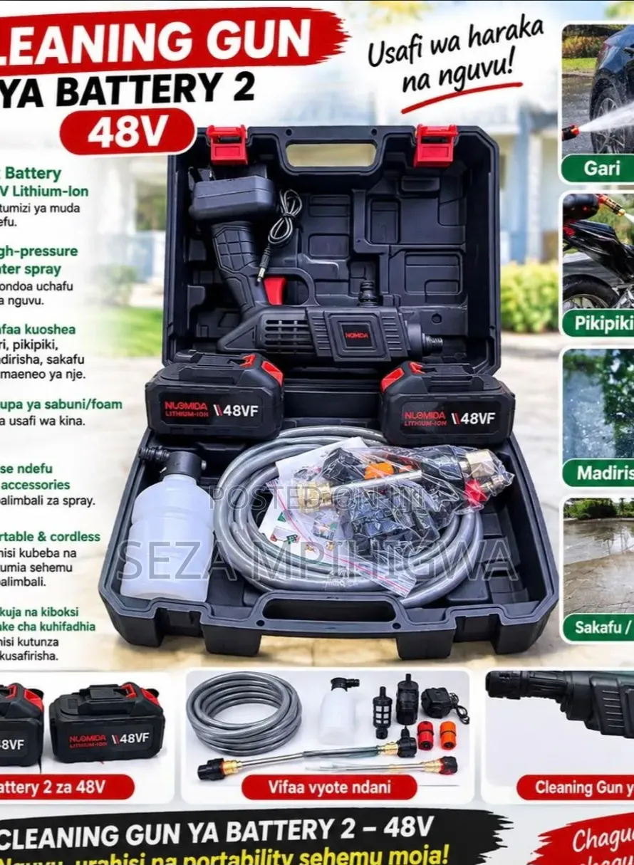 48V Cordless High Pressure Cleaning (Battery 2 Set) - Brand New