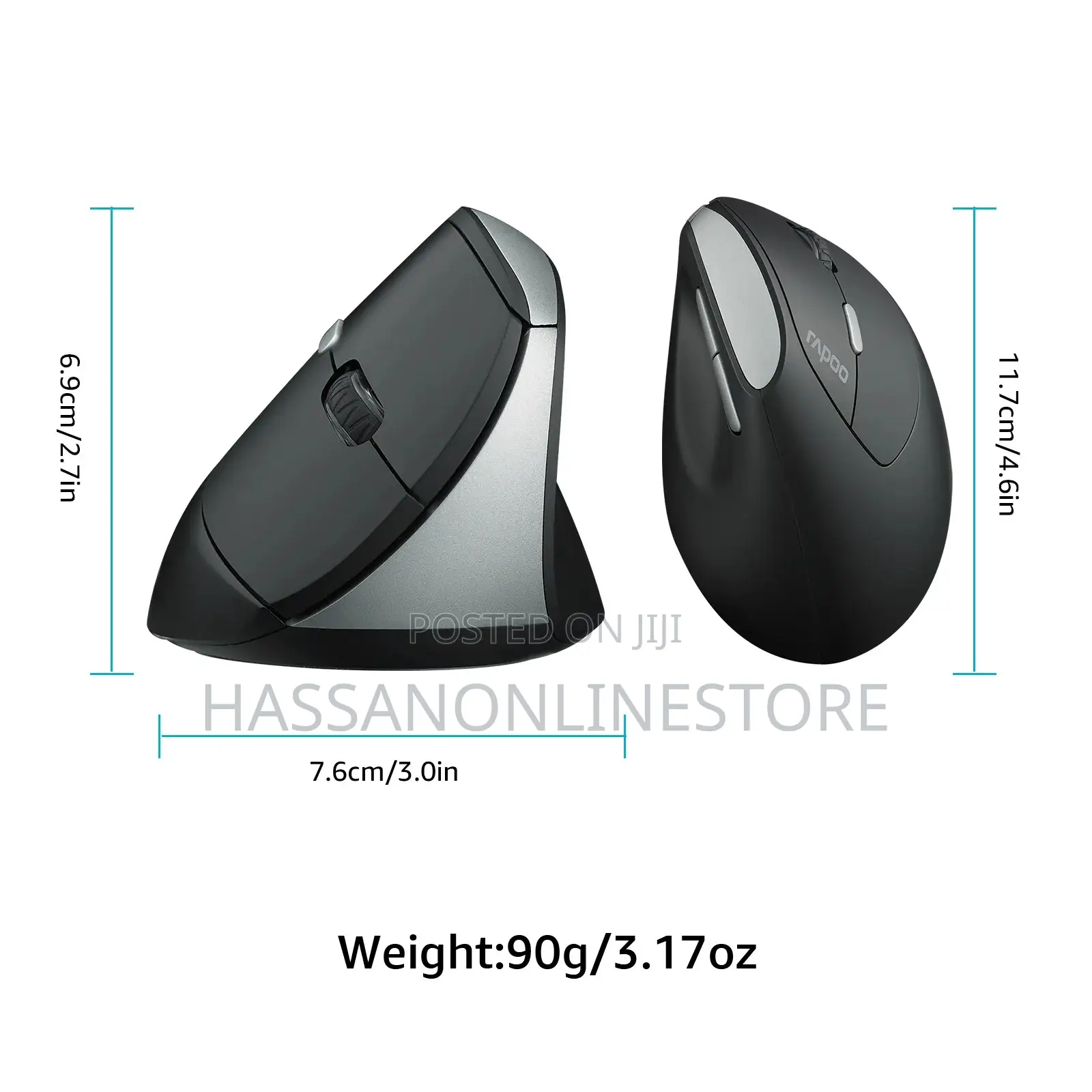 Rapoo EV250 Silent Vertical Ergonomic Wireless Optical Mouse