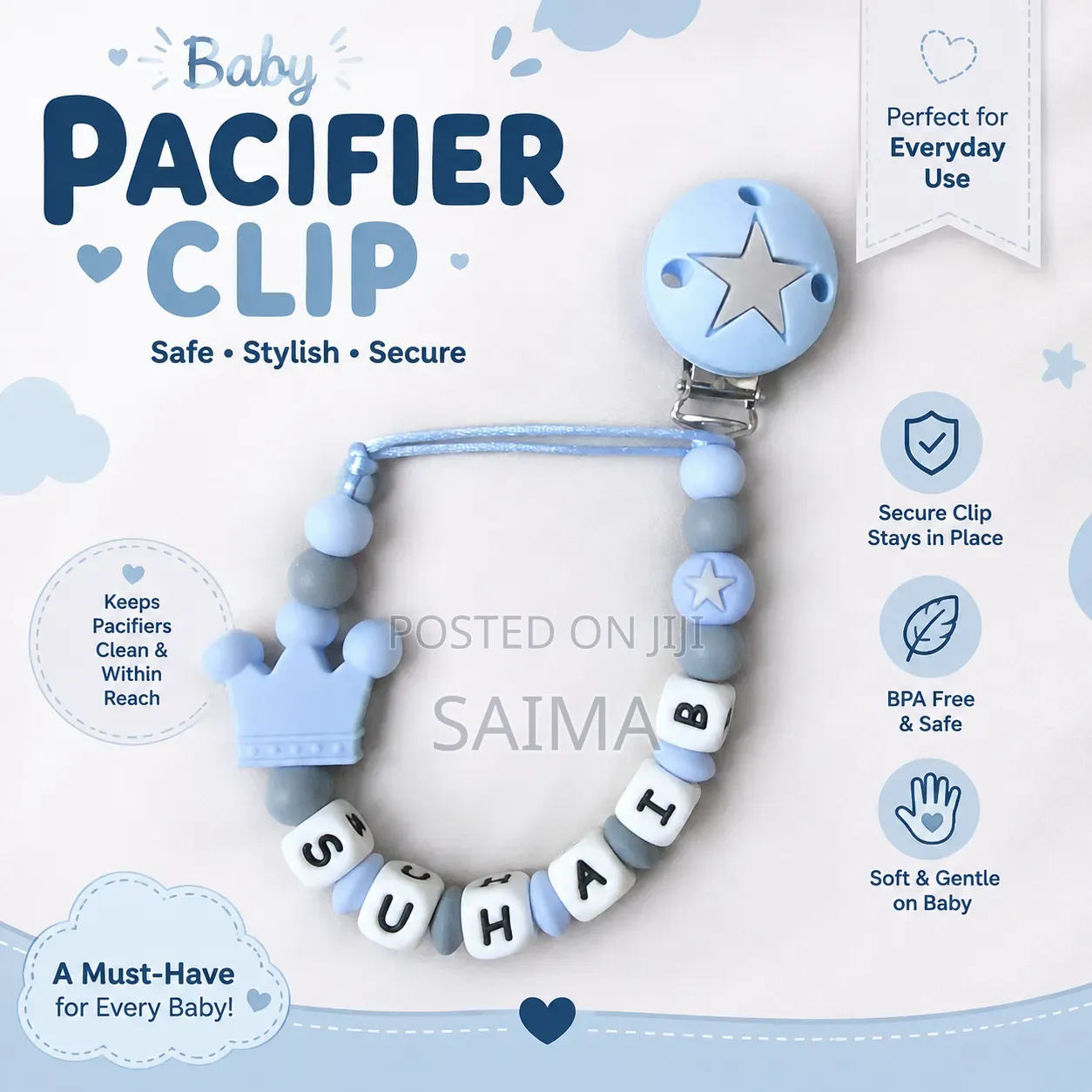 Personalised Pacifier Clip & Teether