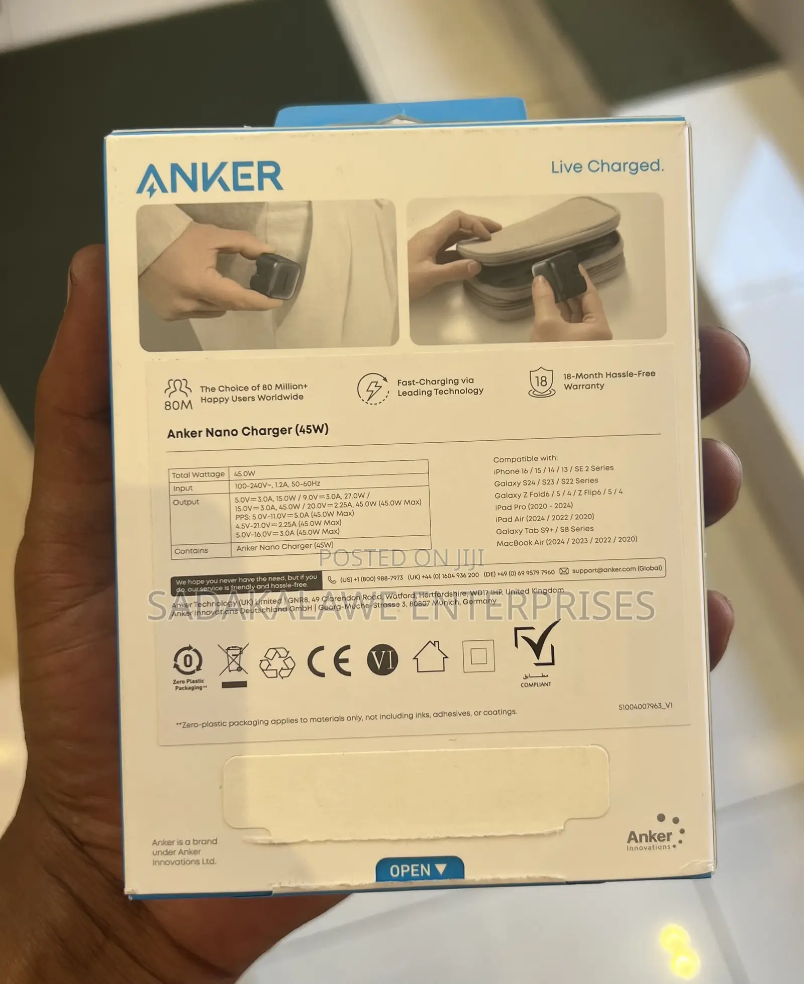 Original Anker Nano Charger 45W Compact USB-C Fast Charger