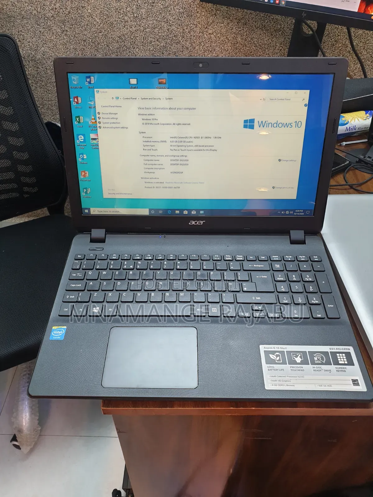 Laptop Acer Aspire E 4GB Intel HDD 320GB