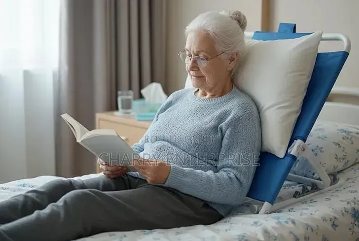 Folding Adjustable Bed Backrest Support Chair With Armrests
