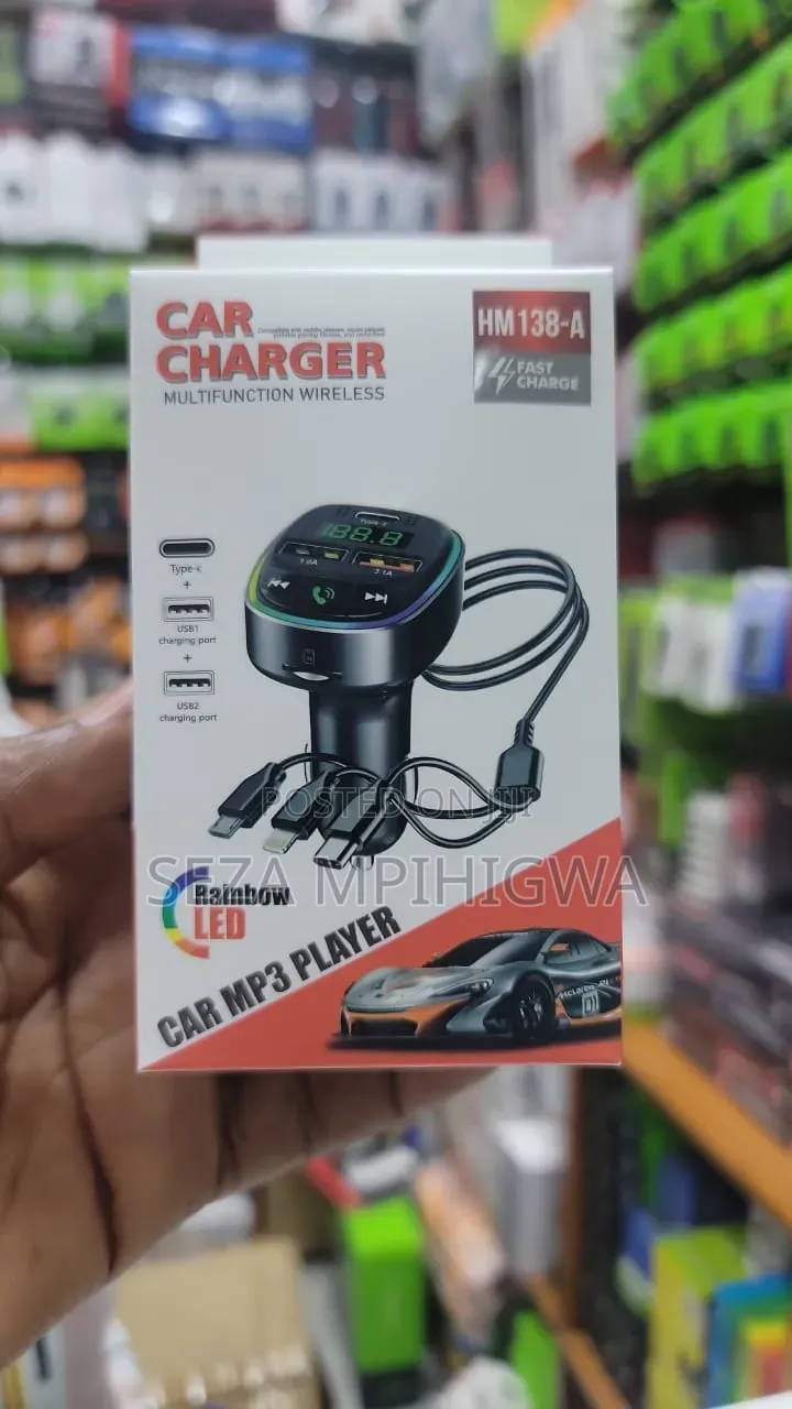 Car Mp3 Ina Wire Zote Tatu Muhimu Port Ya C LED Display