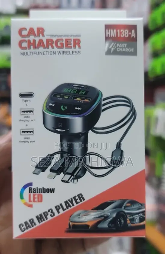 Car Mp3 Ina Wire Zote Tatu Muhimu Port Ya C LED Display