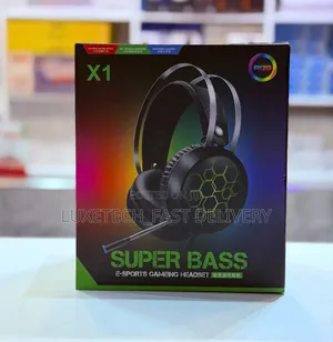 X1 Super Bass E-Sports Wired Over-Ear RGB Gaming Headset With Mic