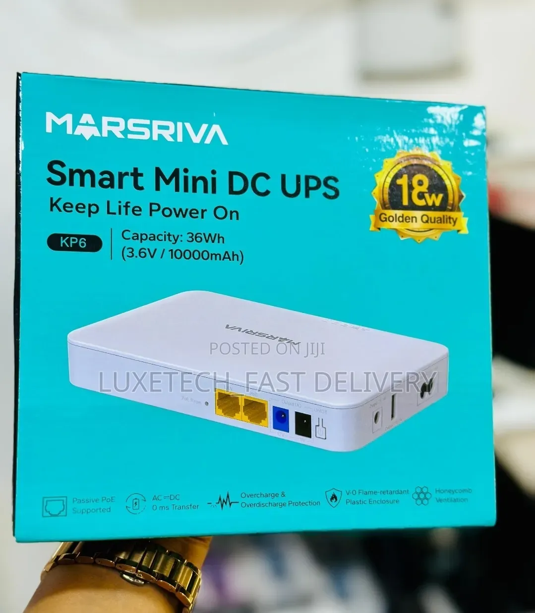 Marsriva KP6 Smart Mini DC UPS 18W – Backup Power 10,000mAh
