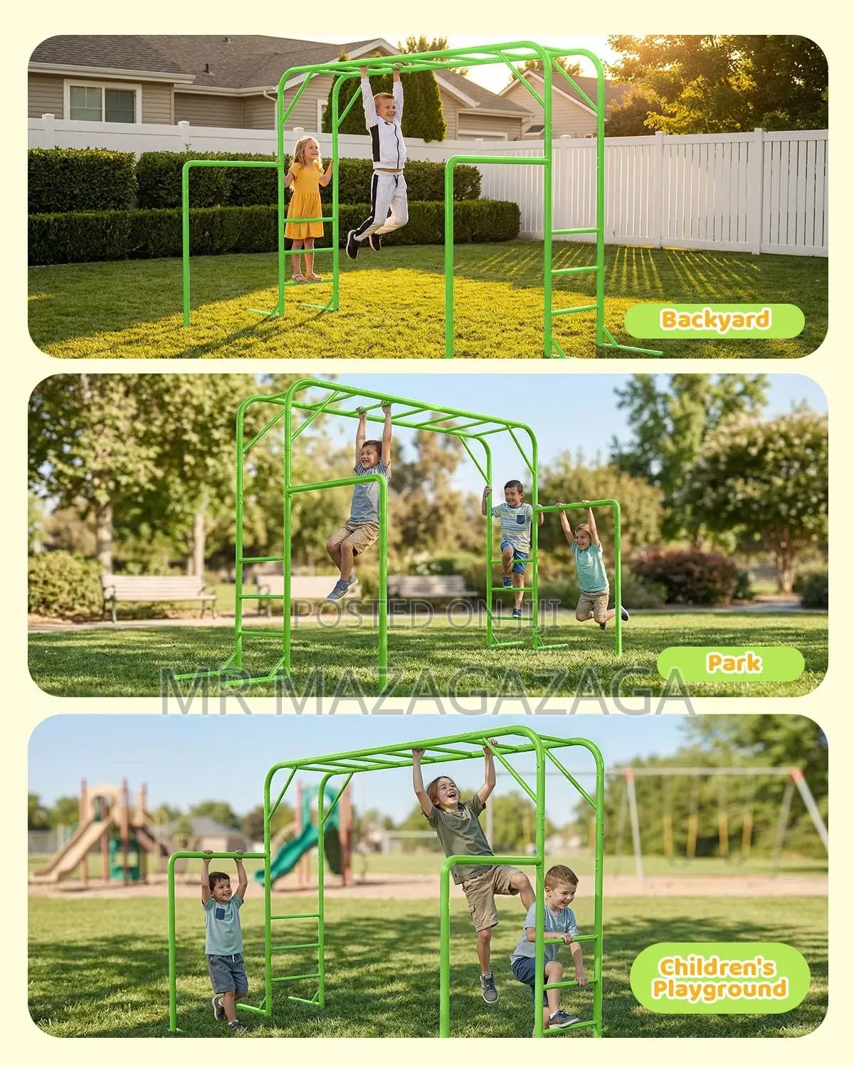 Outdoor Monkey Bar Set With Climbing Frame