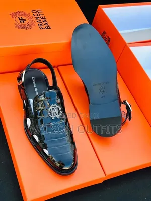 Chrome Hearts Design Men's Leather Open Shoes