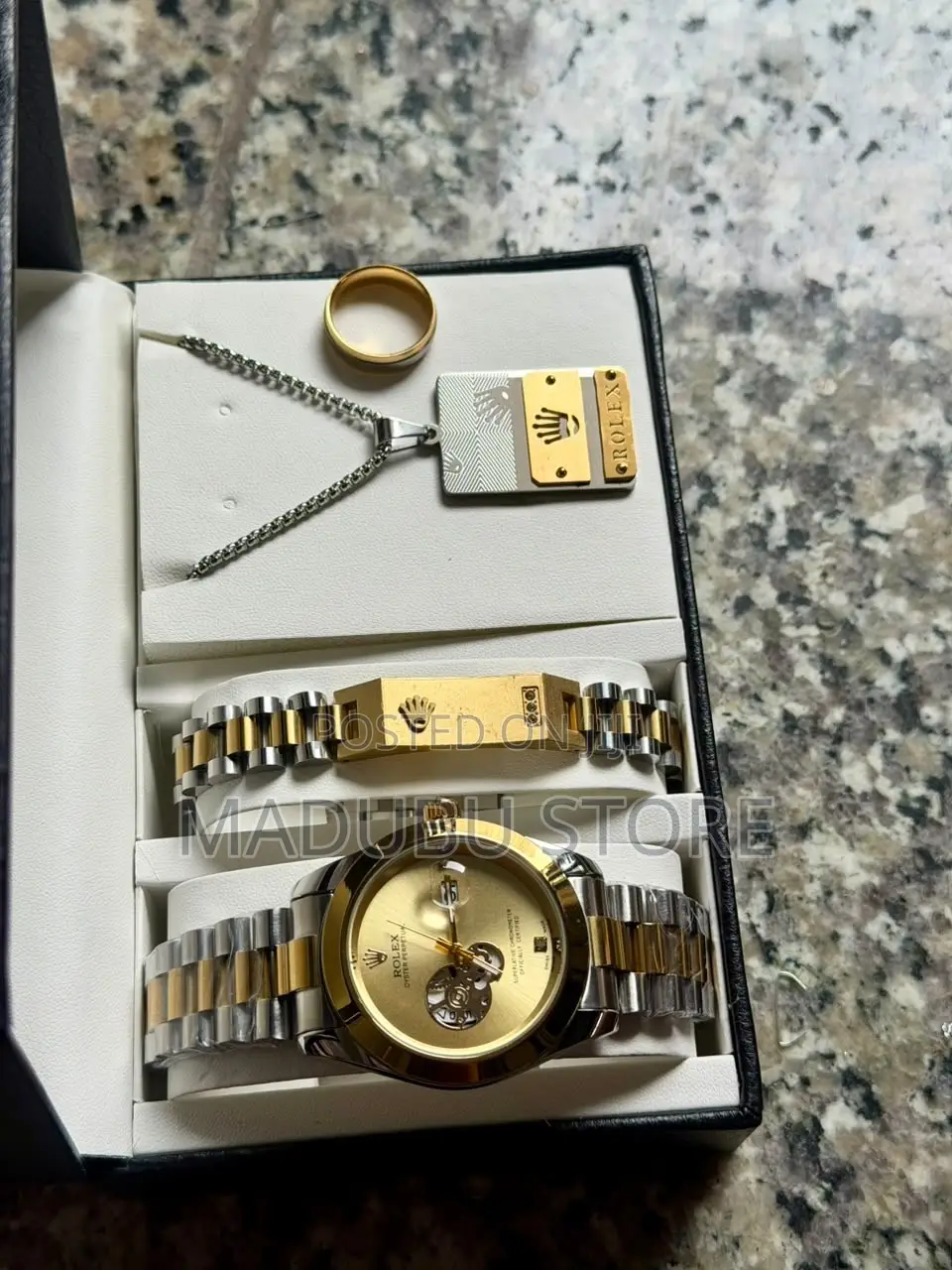 Men's Set of Watch, Bracelet,Necklace and Ing