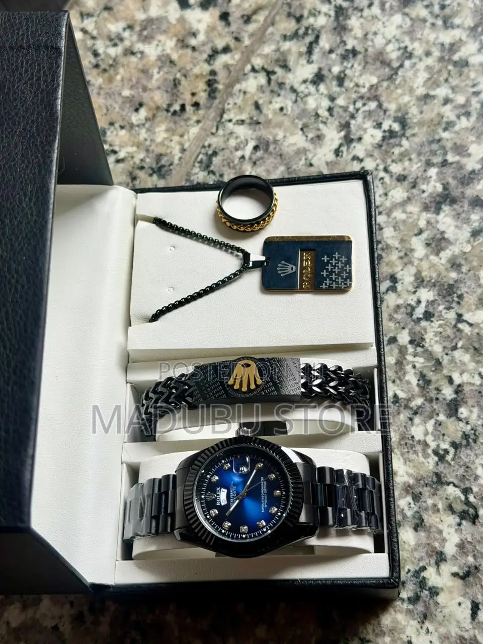 Men's Set of Watch, Bracelet,Necklace and Ing