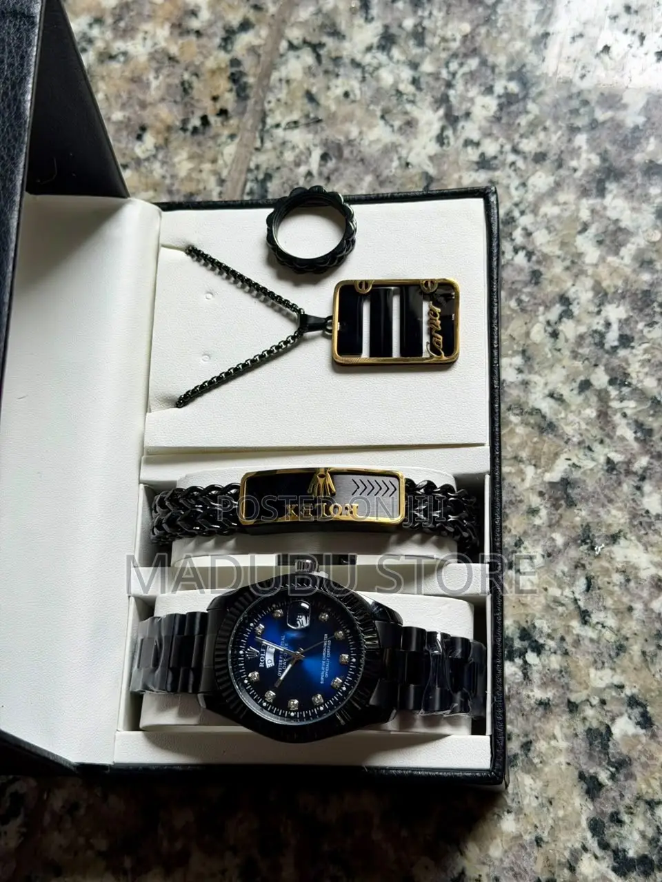 Men's Set of Watch, Bracelet,Necklace and Ing