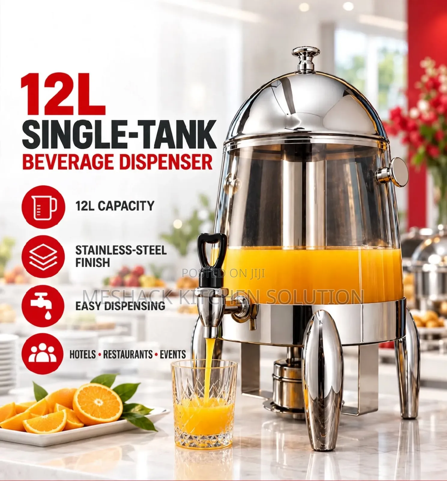 Juice Dispenser 12L Single Tank. Baverage Dispense 12L