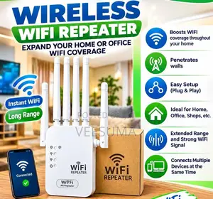 6-Antenna Wireless Wi-Fi Repeater & Range Extender