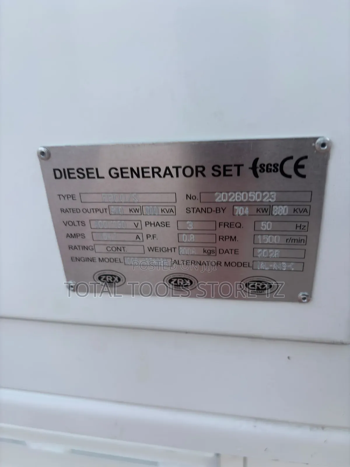 Perkins Diesel Generator 880kva Automatic
