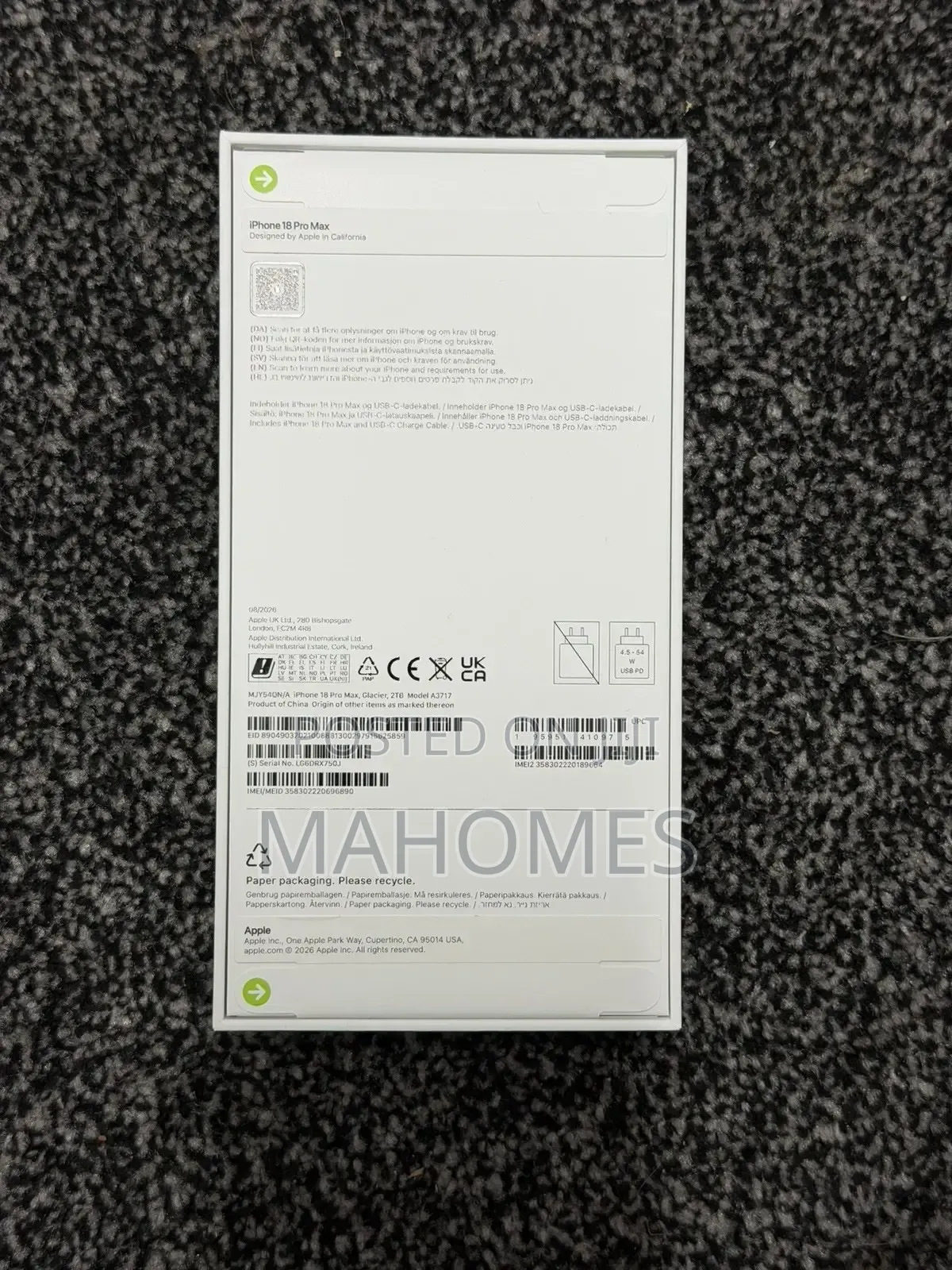 New Apple iPhone 18 Pro Max 2 TB Blue