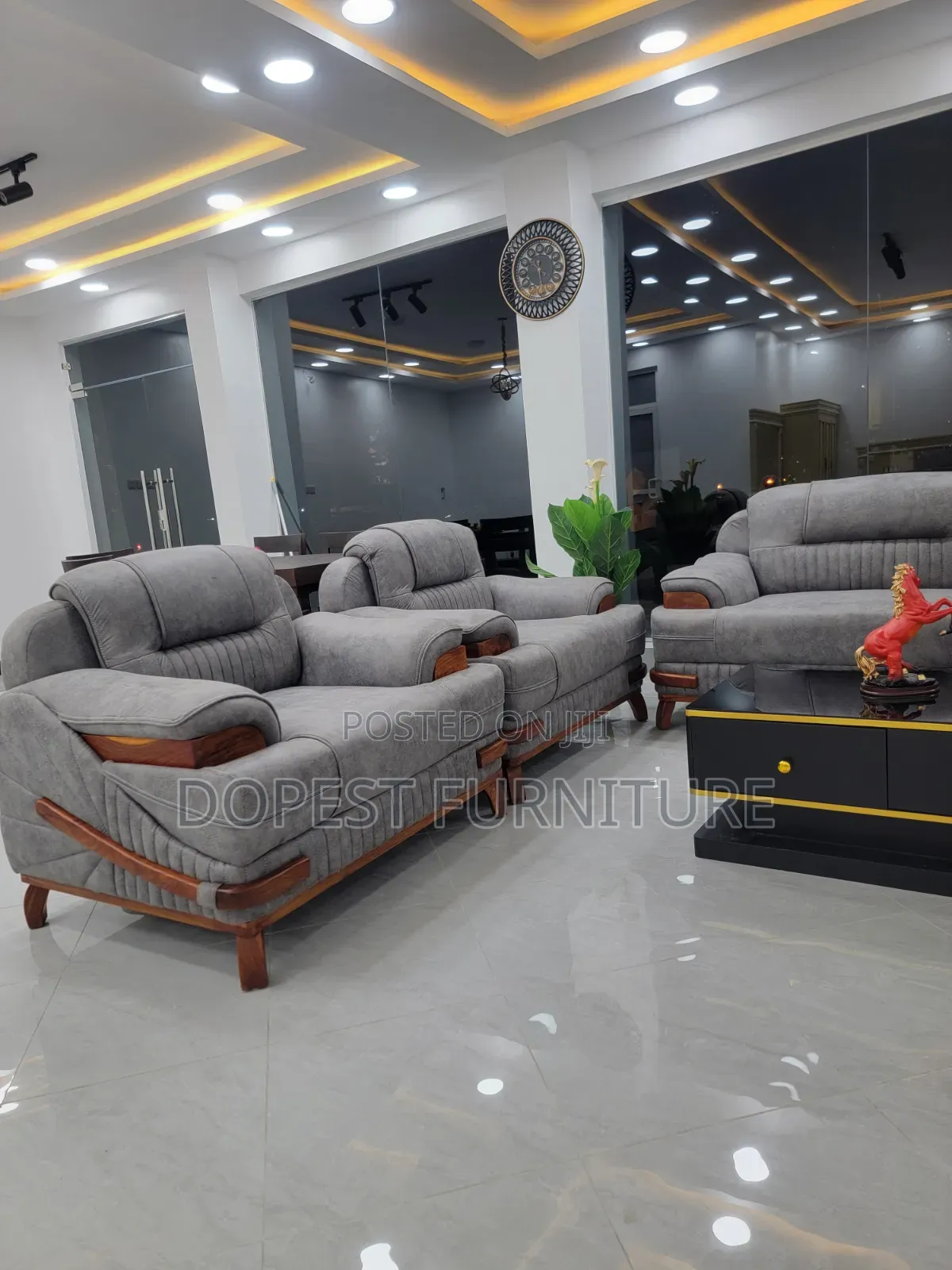Tausi Sofa Set Grey Color