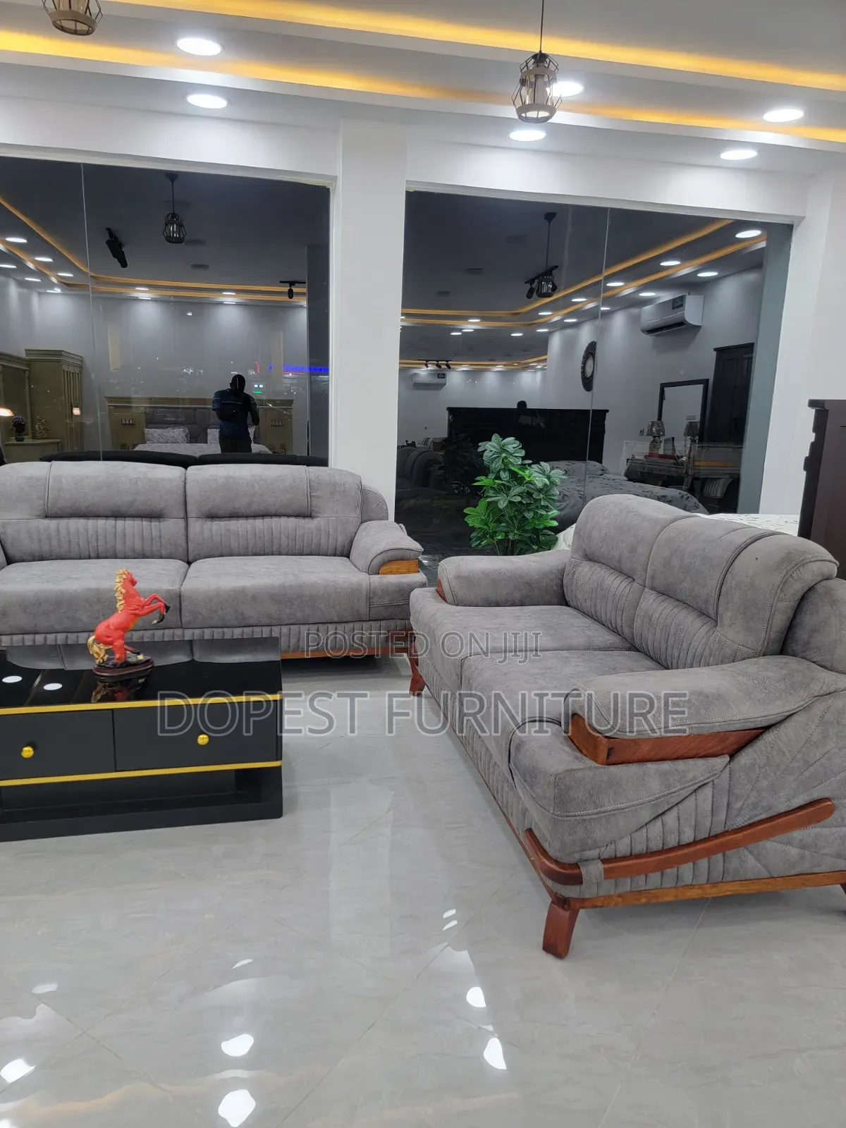 Tausi Sofa Set Grey Color