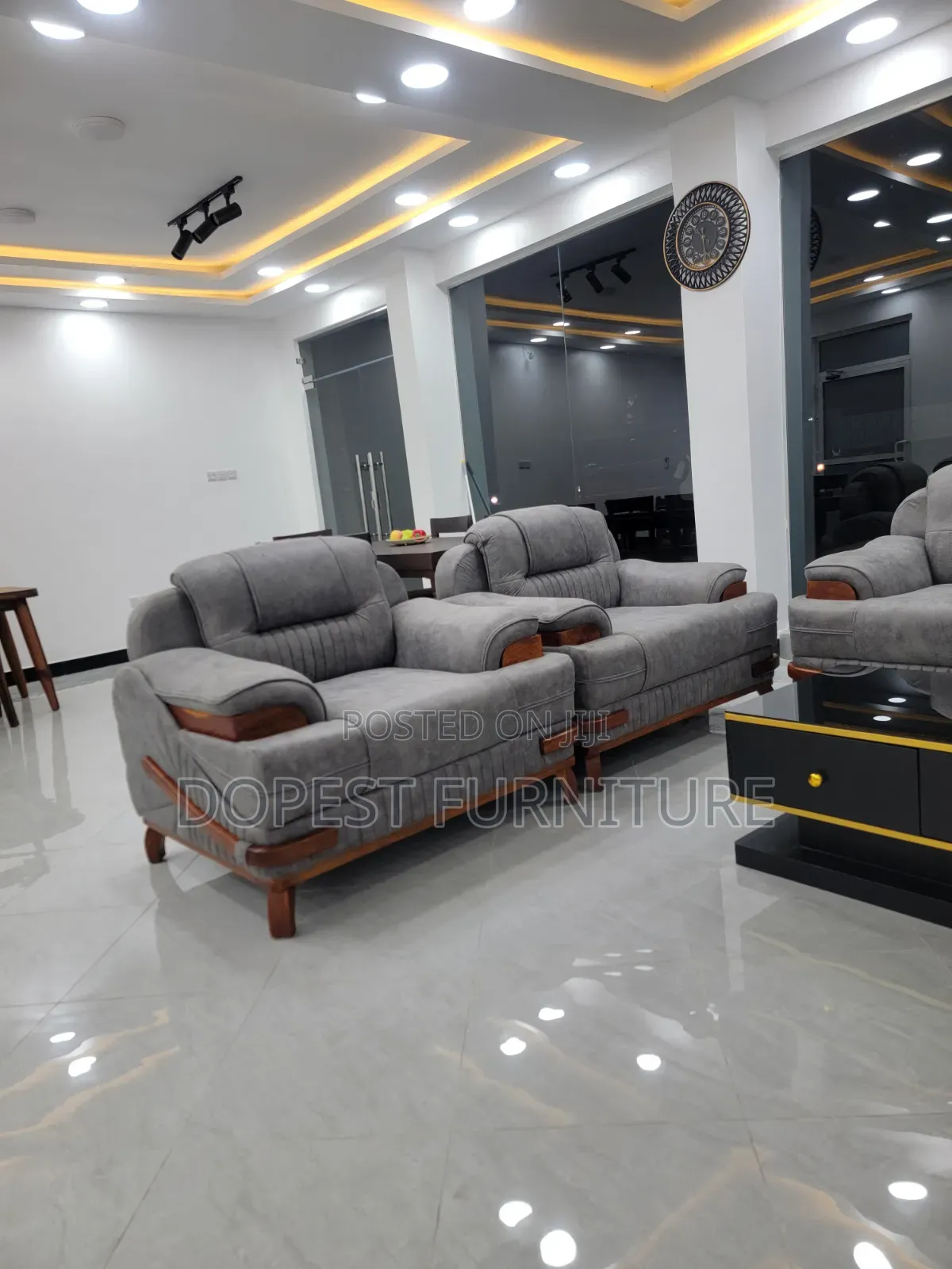Tausi Sofa Set Grey Color