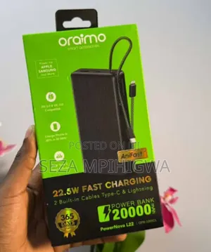 ​Oraimo PowerNova L22 Power Bank 20000mAh 22.5W Fast Charging