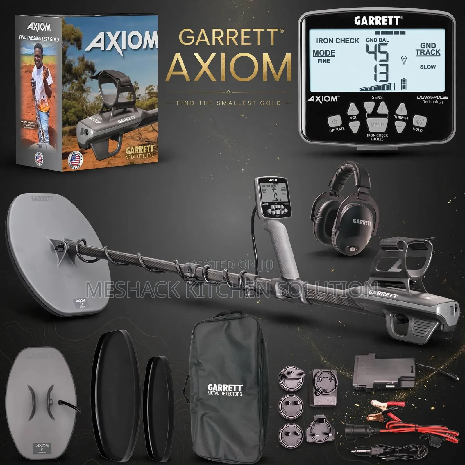 Garrett Axiom Pro Gold Metal Detector USA Technology.