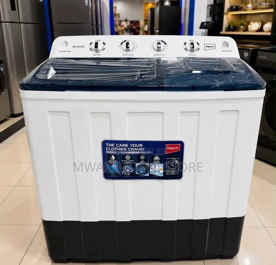 Impex Semi-Automatic Twin-Tub Washing Machine 10kg (WM 1500tw/Wm 4214)