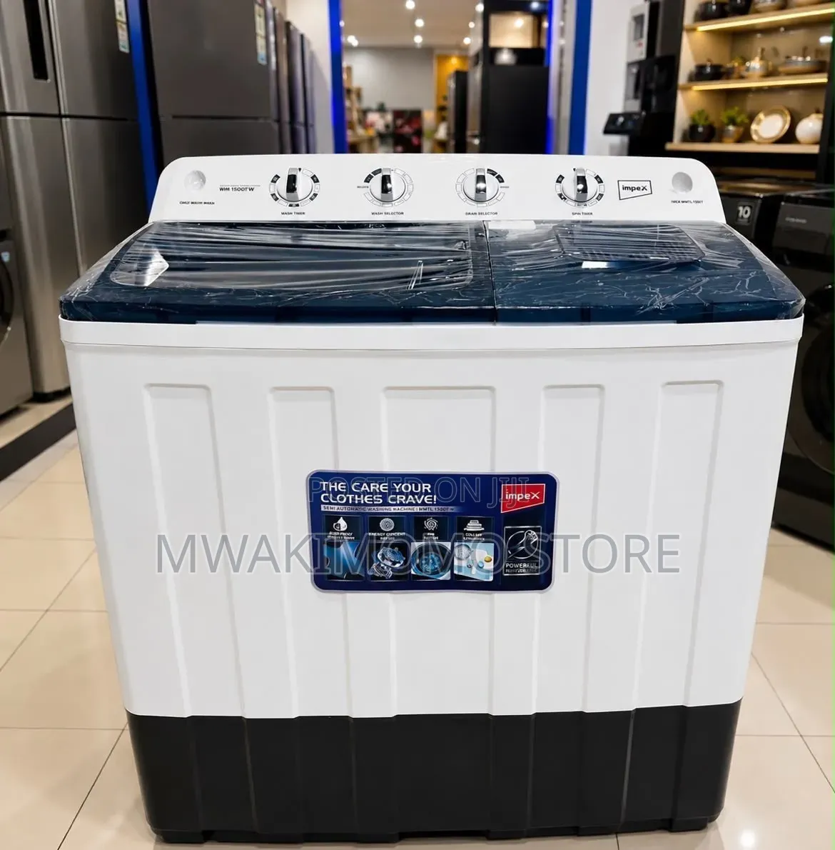 Impex Semi-Automatic Twin-Tub Washing Machine 10kg (WM 1500tw/Wm 4214)