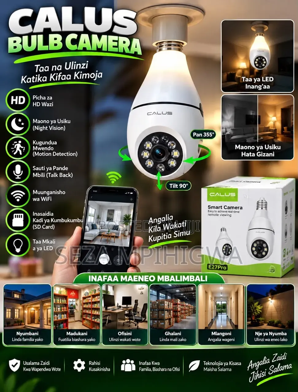 Calus Bulb Camera E27pro (Taa Na Ulinzi Katika Kifaa Kimoja)!