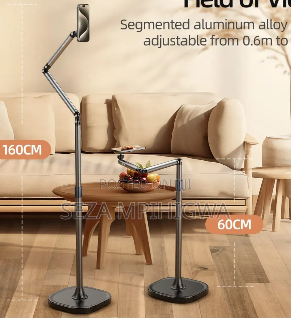 Adjustable Long Arm Floor Stand Holder (Stendi Ndefu Ya Chini Ya Simu