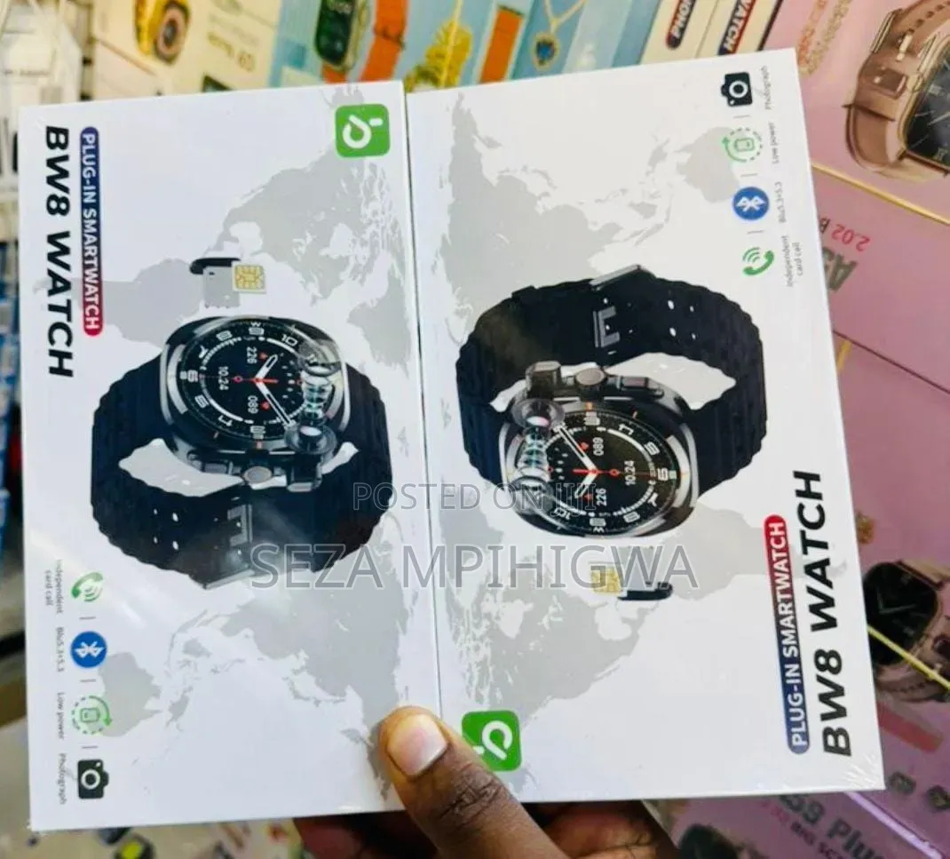 Saa Ya Kisasa Ya Bw8 Smartwatch (Yenye Laini Ya Simu + Earbuds Ndani