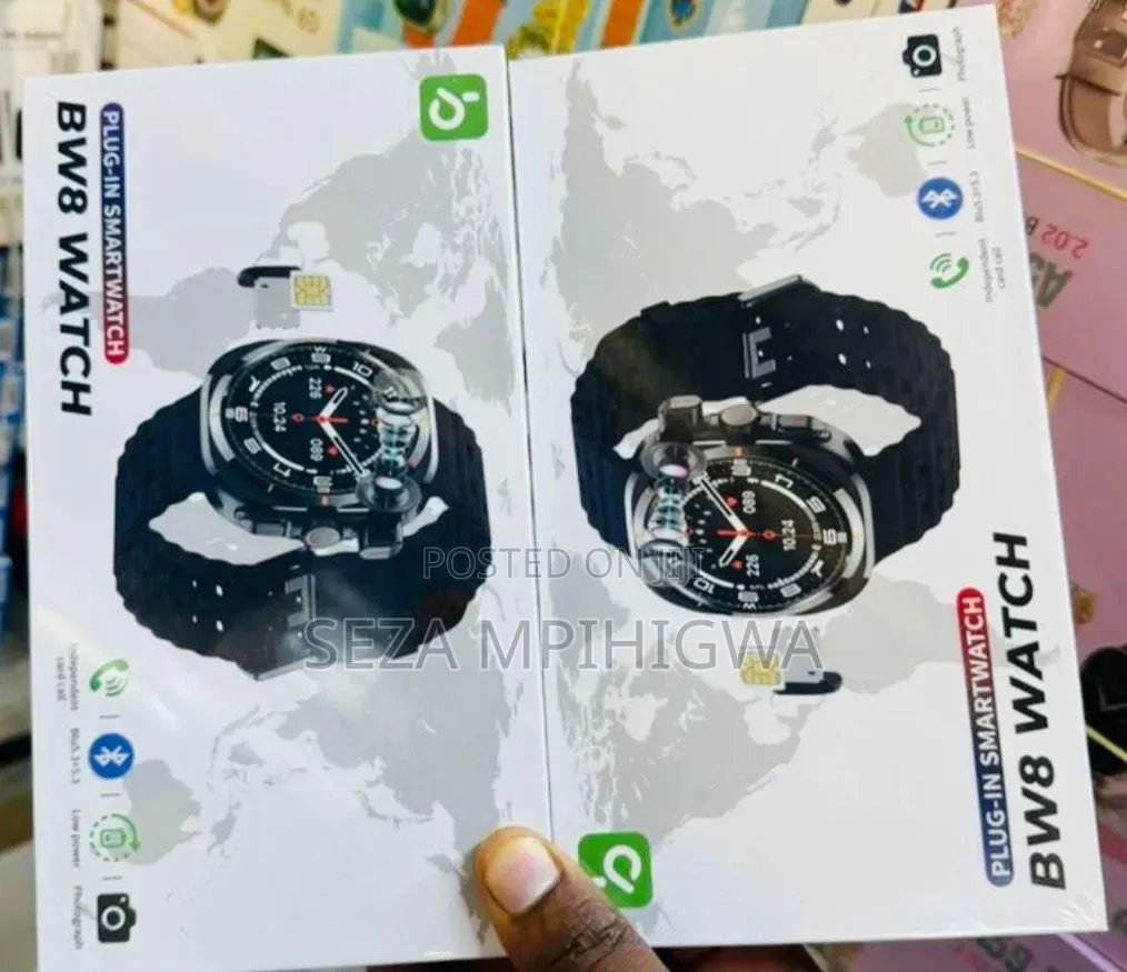 Saa Ya Kisasa Ya Bw8 Smartwatch (Yenye Laini Ya Simu + Earbuds Ndani