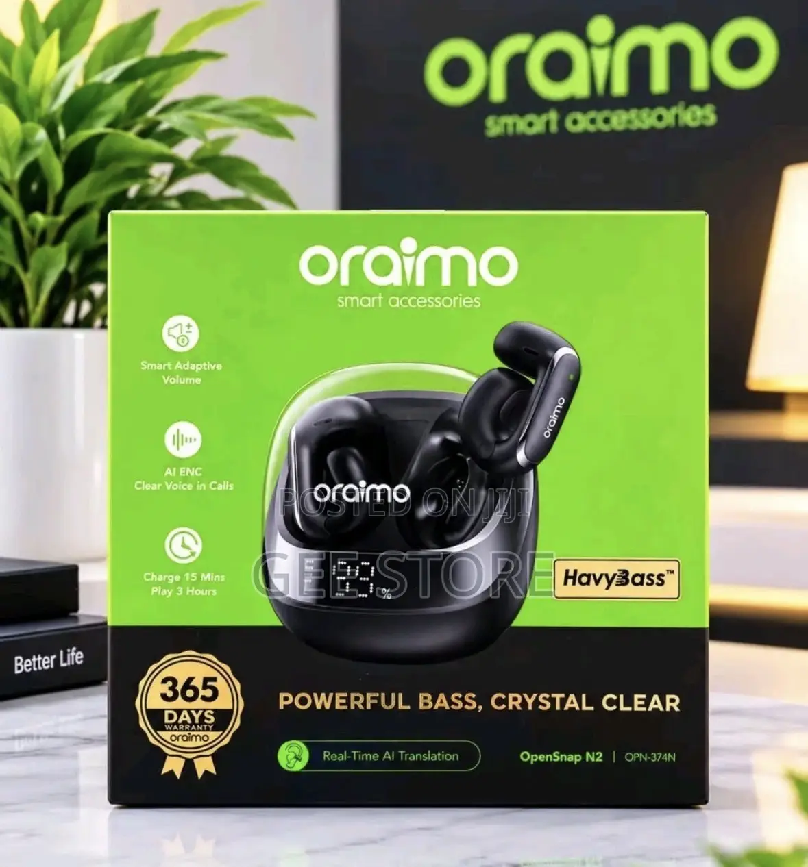 The Oraimo OpenSnap N2 (OPN-374N) Open-Ear True Wireless Earbuds