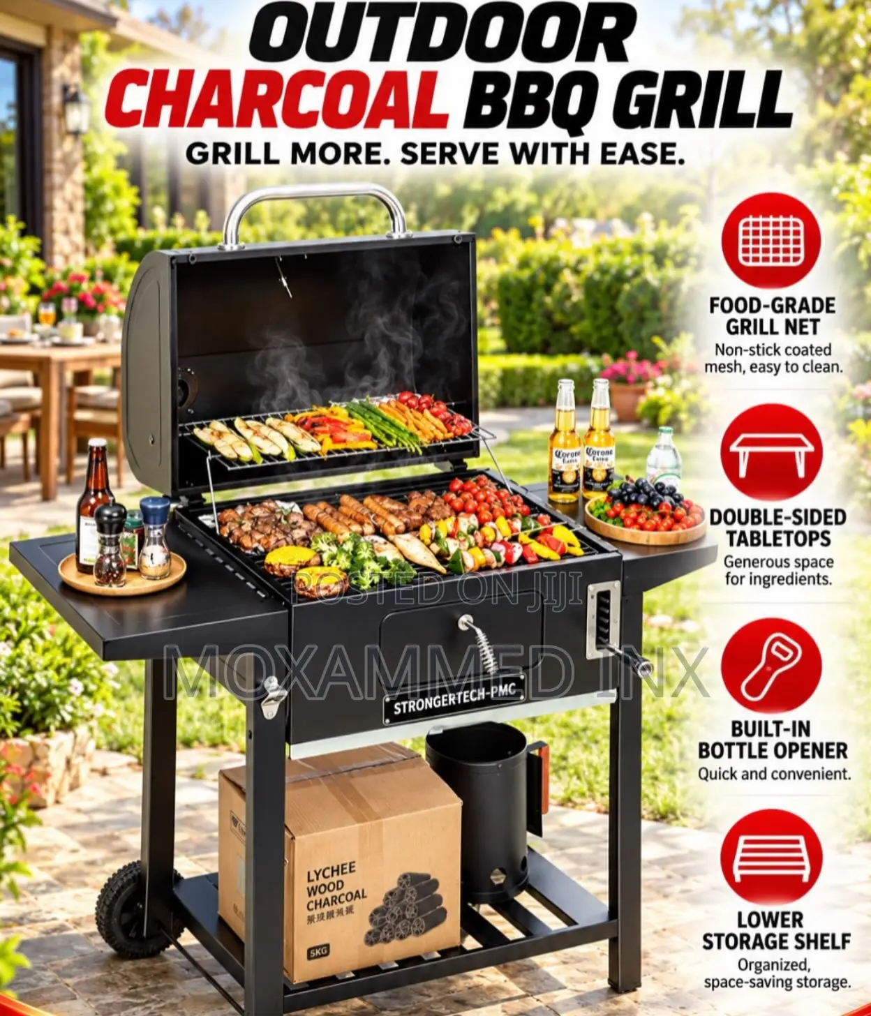 Outdoor Charcoal BBQ Grill